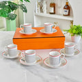 Espresso Cup and Saucer Set (6 Cups &amp; 6 Saucers)