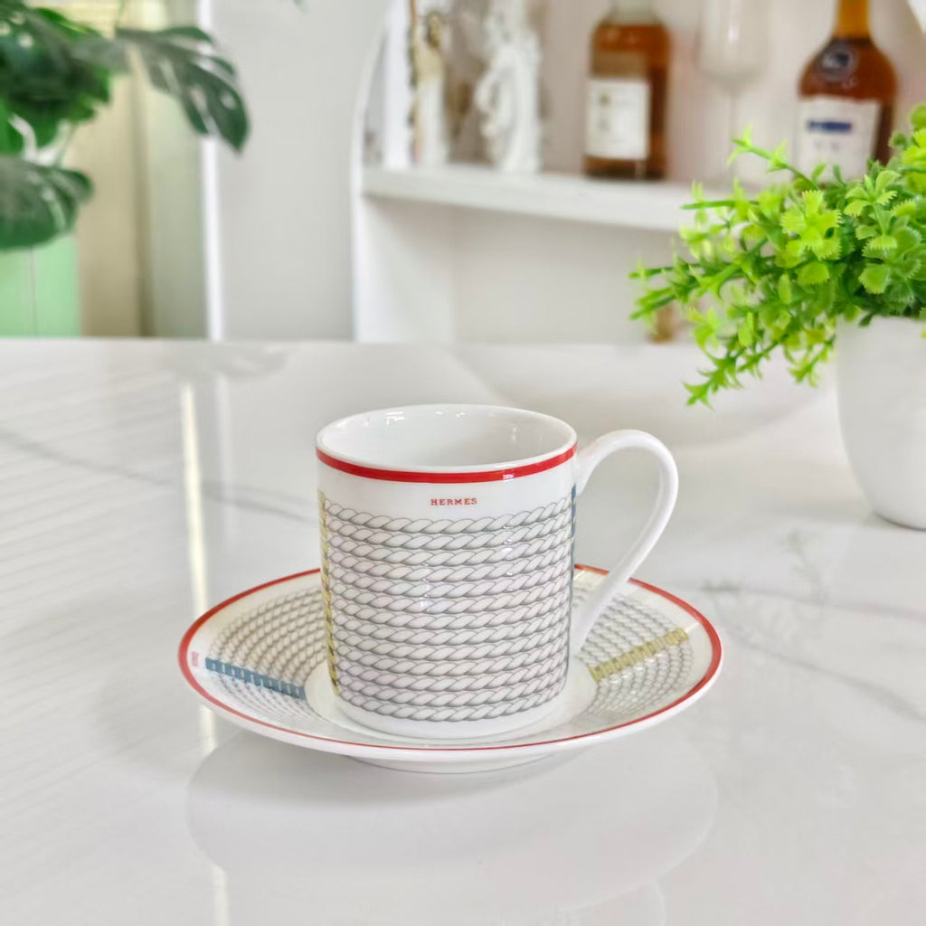 Espresso Cup and Saucer Set (6 Cups &amp; 6 Saucers)