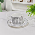 Cup and Saucer – Grey Horse-Drawn Carriage
