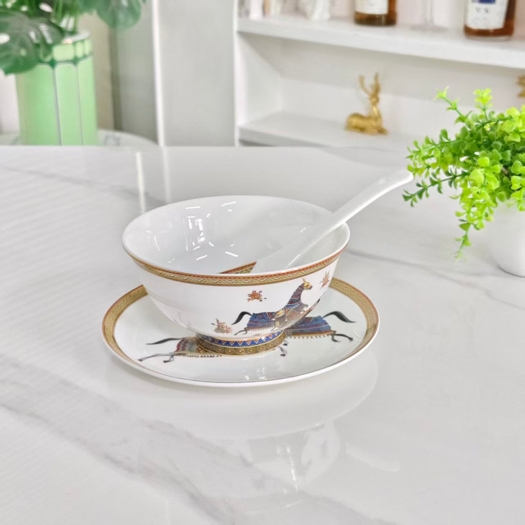 Tableware - 36-Piece Set - "Cuihua" (Floral Pattern)