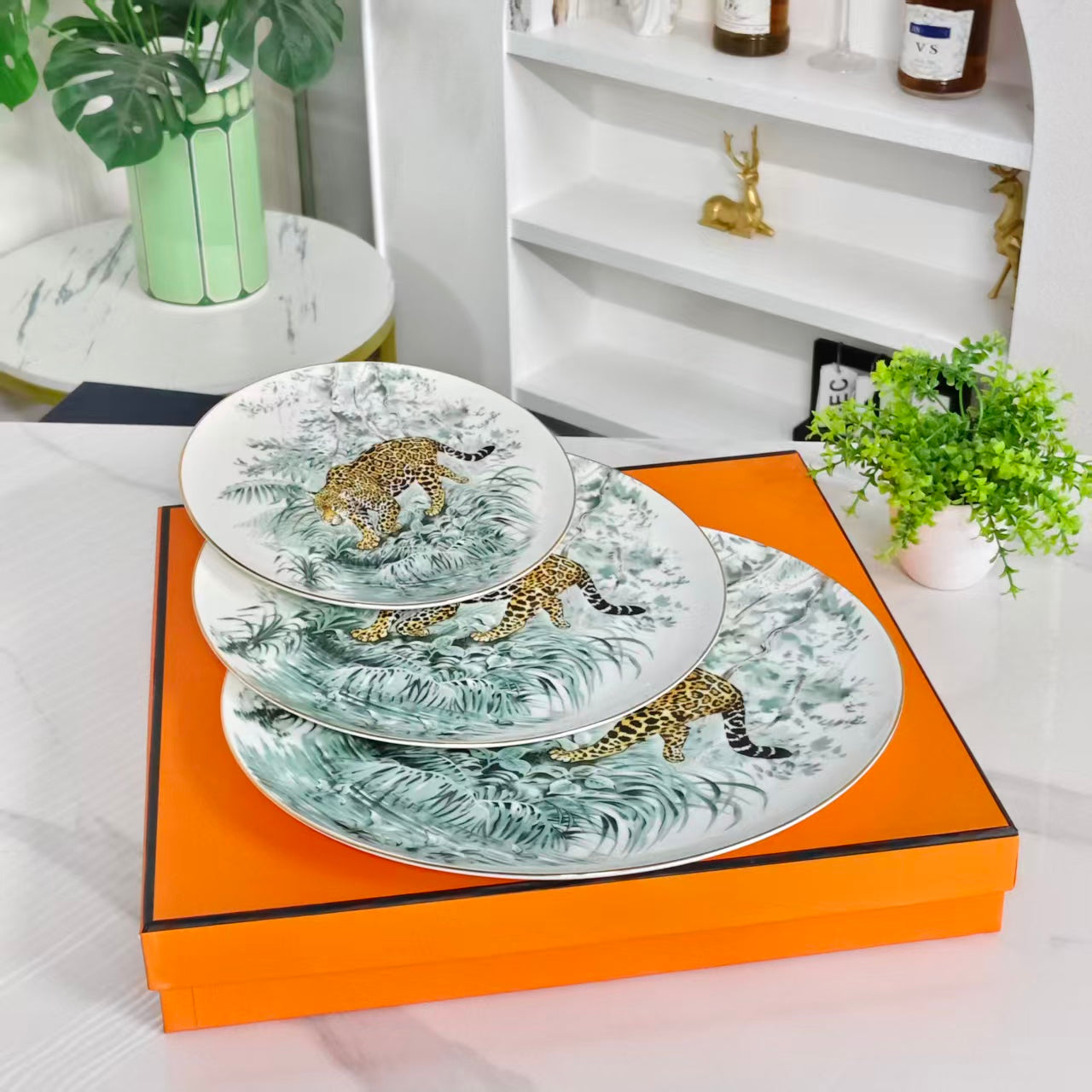 Servizio piatti "Leopard" (piatti fondi da 30 cm + 25 cm + 20 cm)