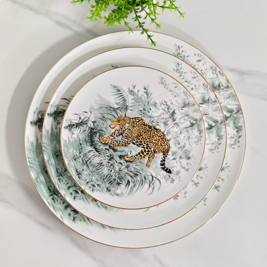 Servizio piatti "Leopard" (piatti fondi da 30 cm + 25 cm + 20 cm)
