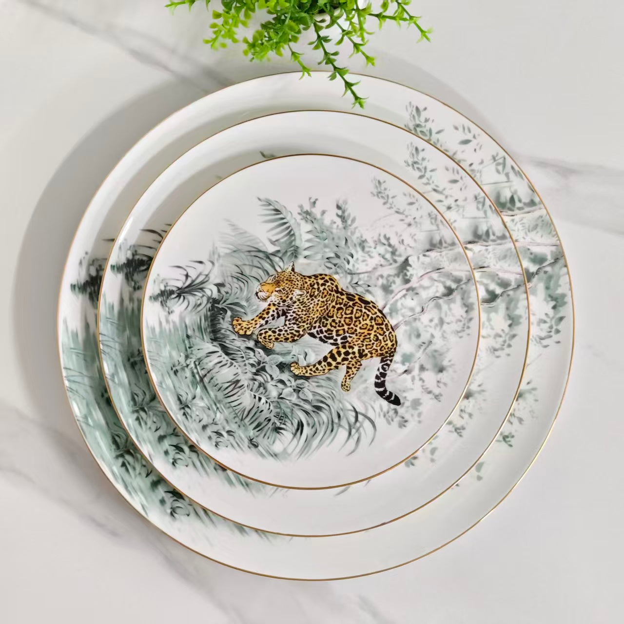 Servizio piatti "Leopard" (piatti fondi da 30 cm + 25 cm + 20 cm)