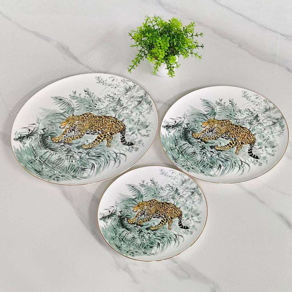 Servizio piatti "Leopard" (piatti fondi da 30 cm + 25 cm + 20 cm)