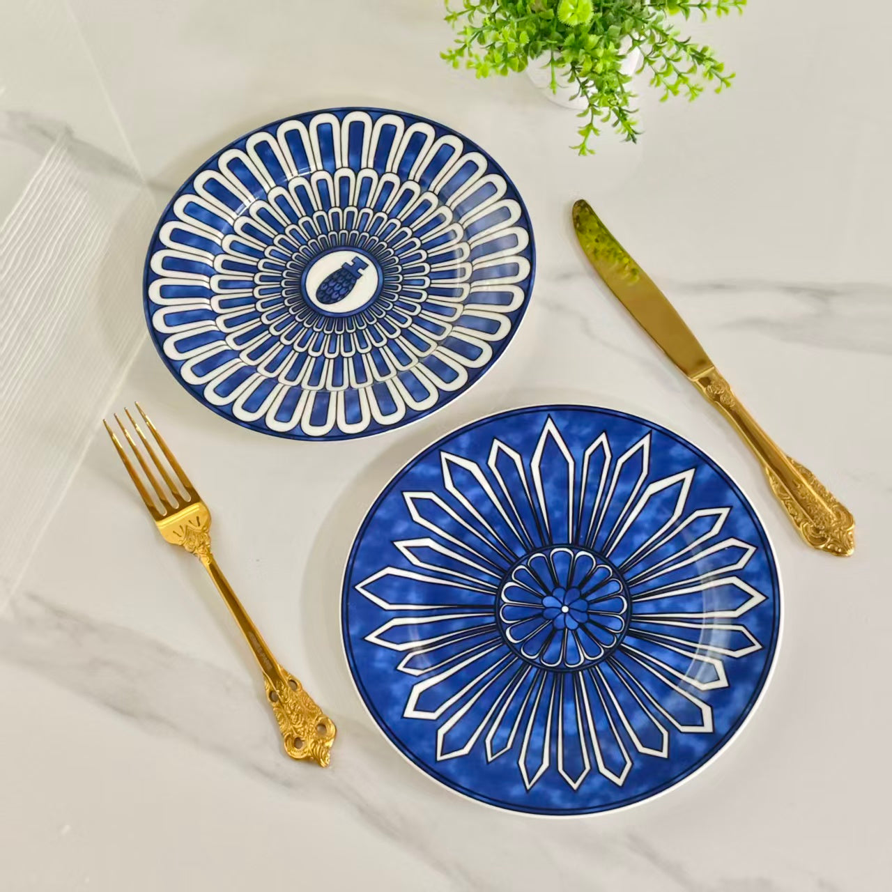 Two-Plate Set – [Sword Pattern + Blue Seal]