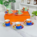 [Galloping Horse Design – Green] – [Set of 6 Cups &amp; Saucers]