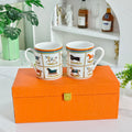 "Ten Fine Steeds" Mug Set (Pair) – Leather Box