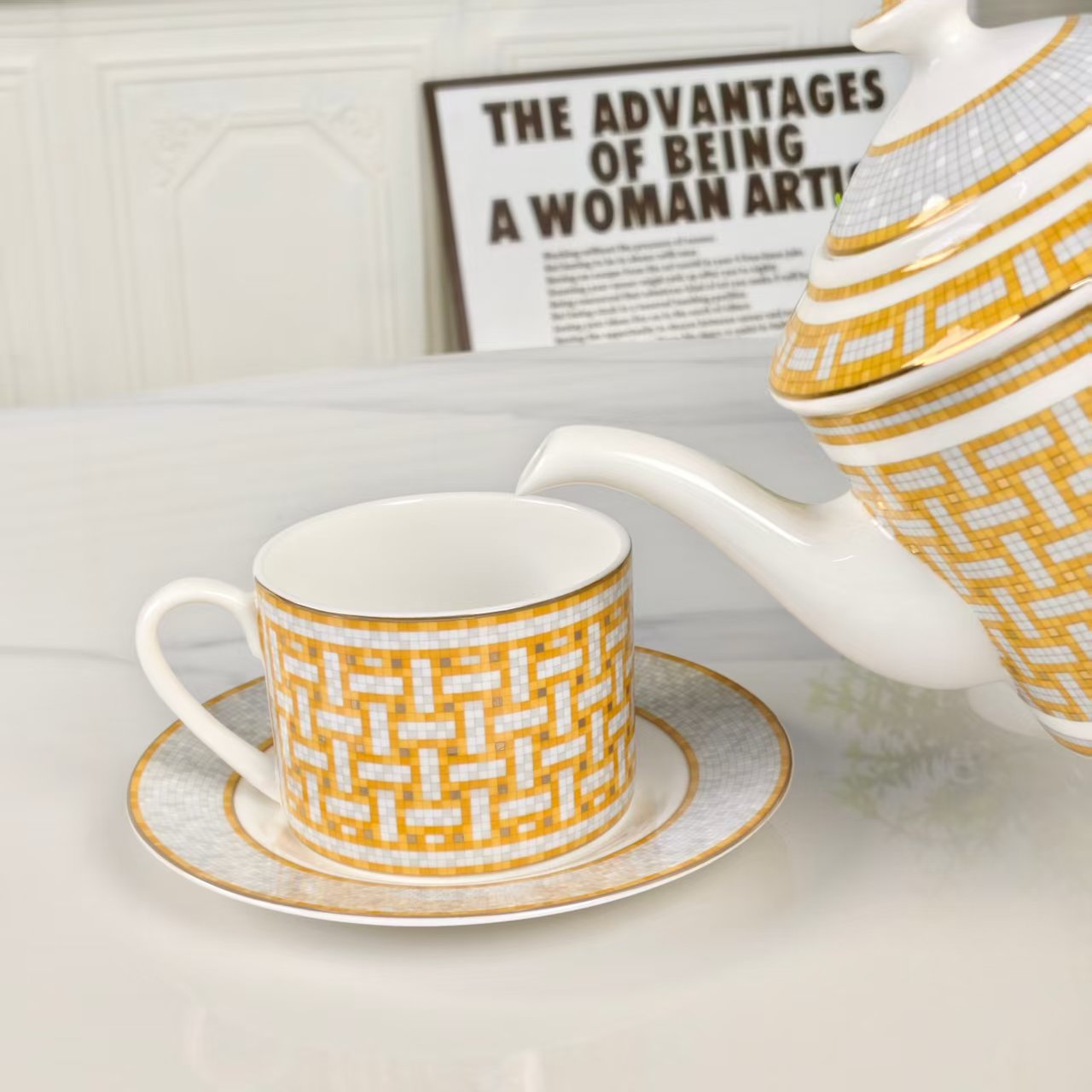 【Mosaico oro】【Set caffè 15 pezzi】