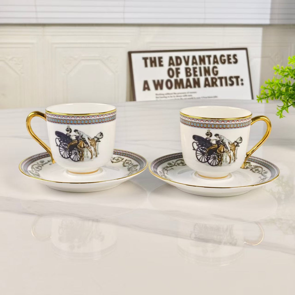 Nuovo Arrivo – "The Grande Dame" – Servizio da tè/caffè (1 teiera, 2 tazze e piattini)