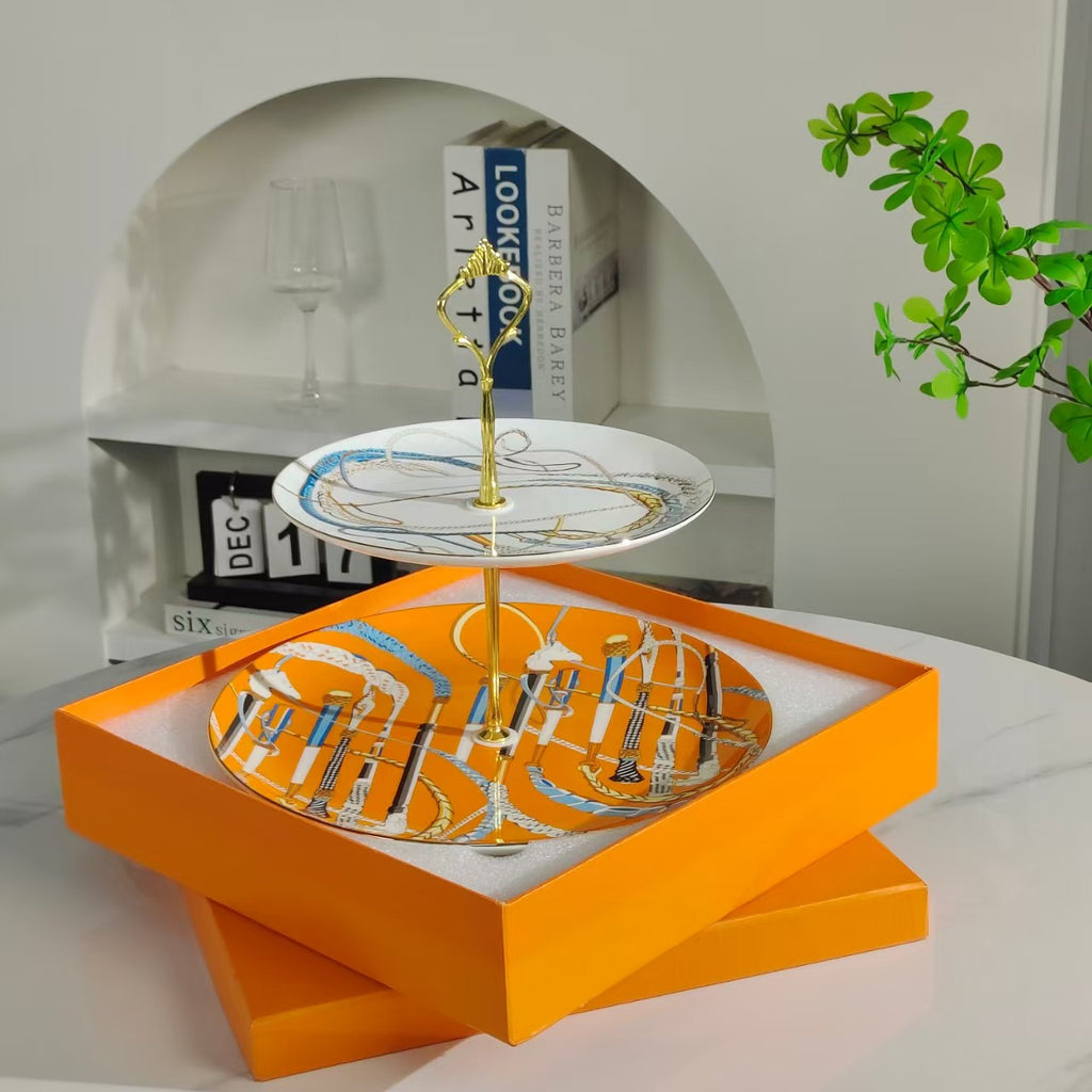 Nuovo Arrivo: Alzata per Torte/Spiedini a Due Piani "Scettro Arancione"