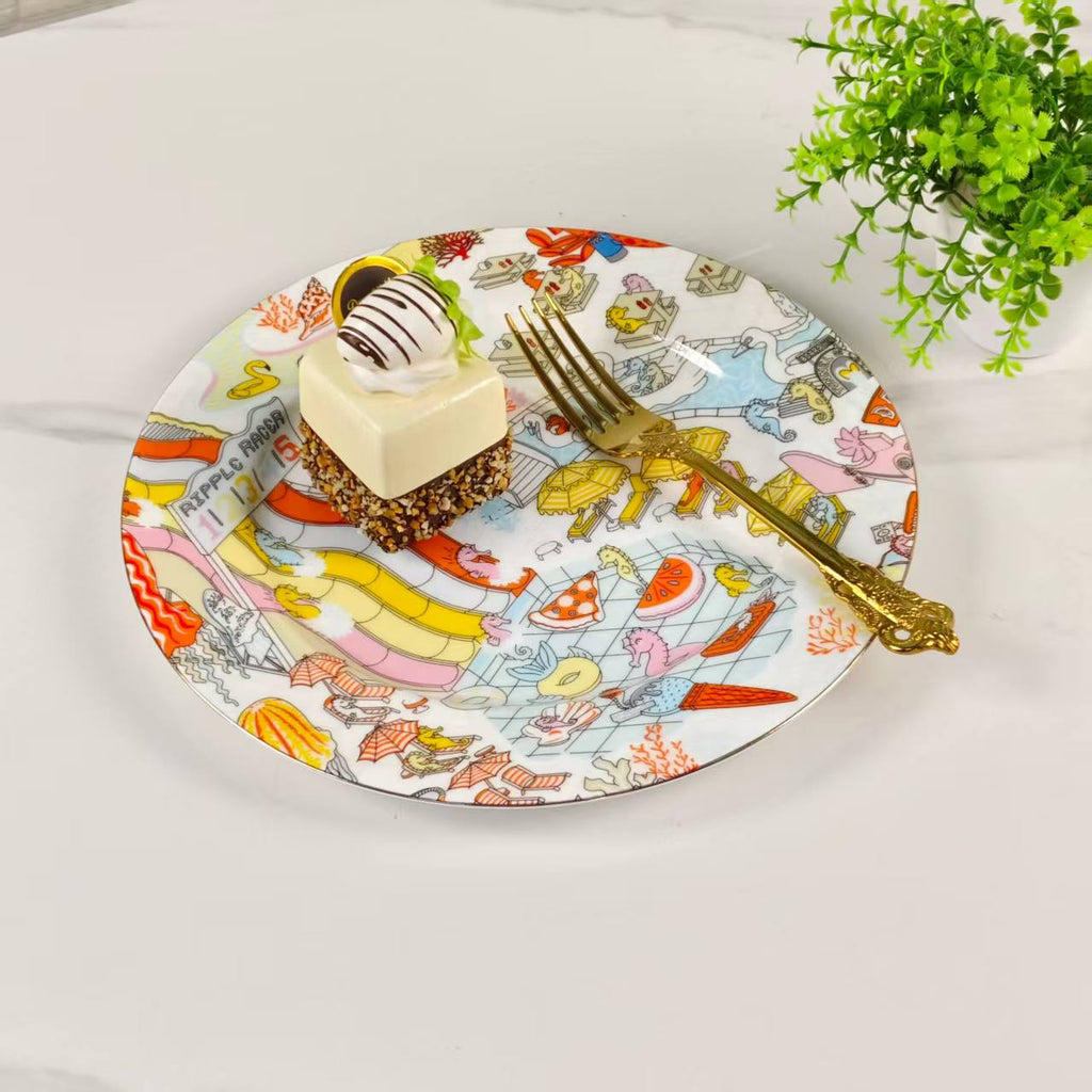 New Product – Two-Plate Set – "Seahorse Water Park"