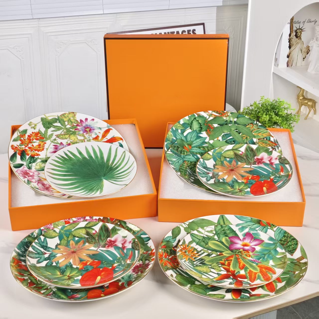 Set di due piatti – "Foresta pluviale tropicale"