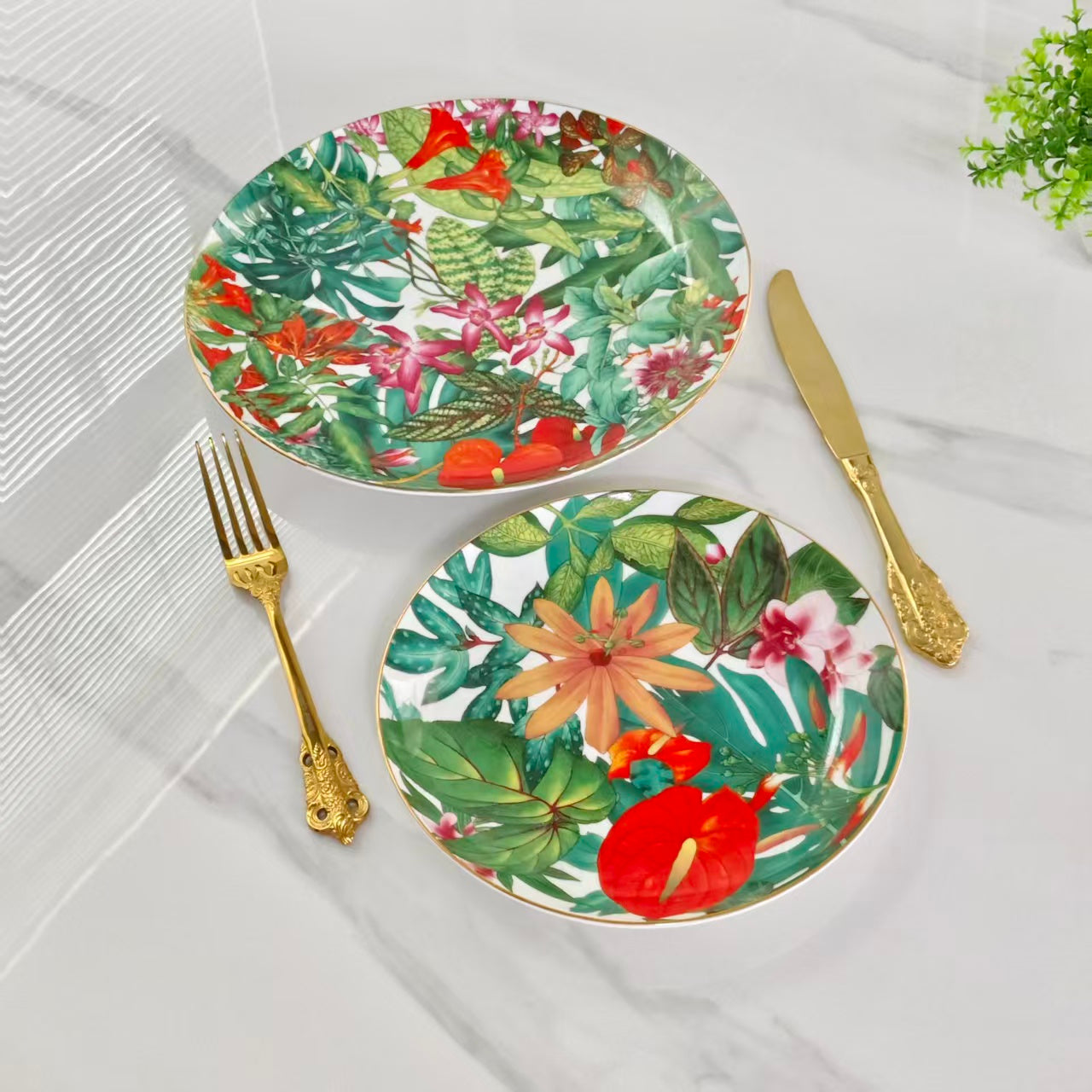Set di due piatti – "Foresta pluviale tropicale"