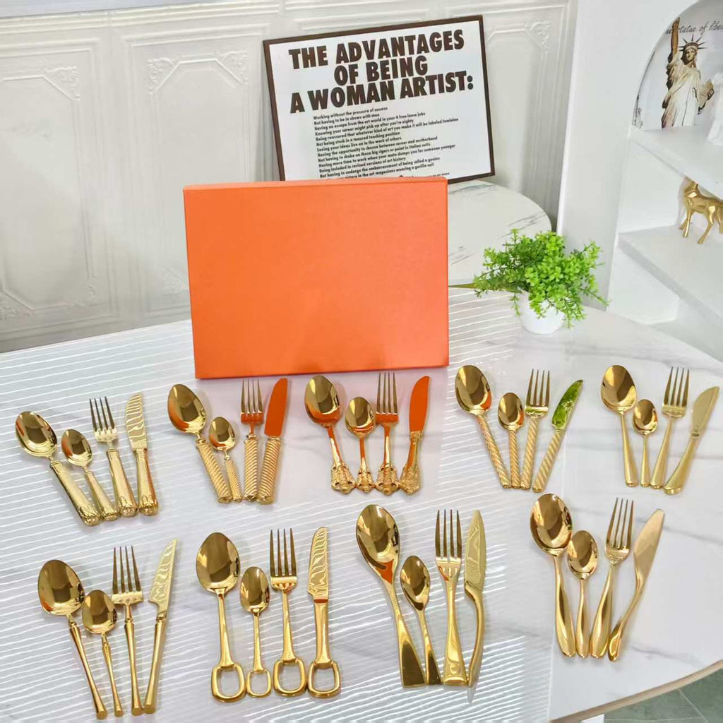 French-Style Luxury Gold Cutlery