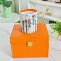 Set tazza e scatola in pelle "White Scepter"
