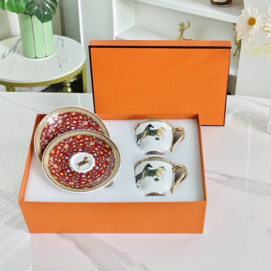Cups and Saucers – [Matuma Rope] – [Double Cup & Saucer Set]