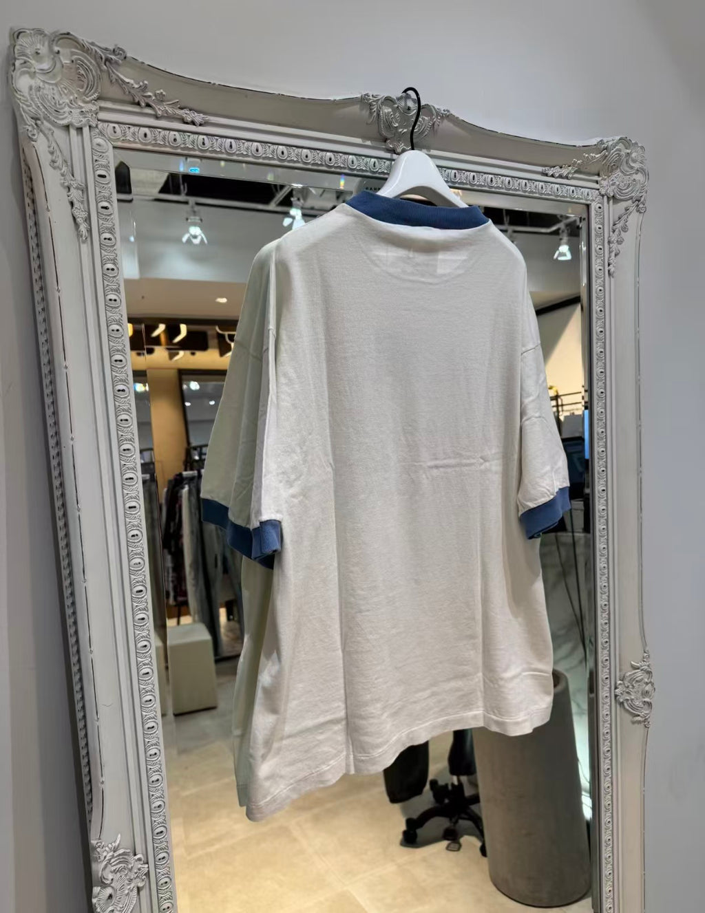 MSAINTM Contrasting-color ribbed cuffs Vintage-wash tubular T-shirt
