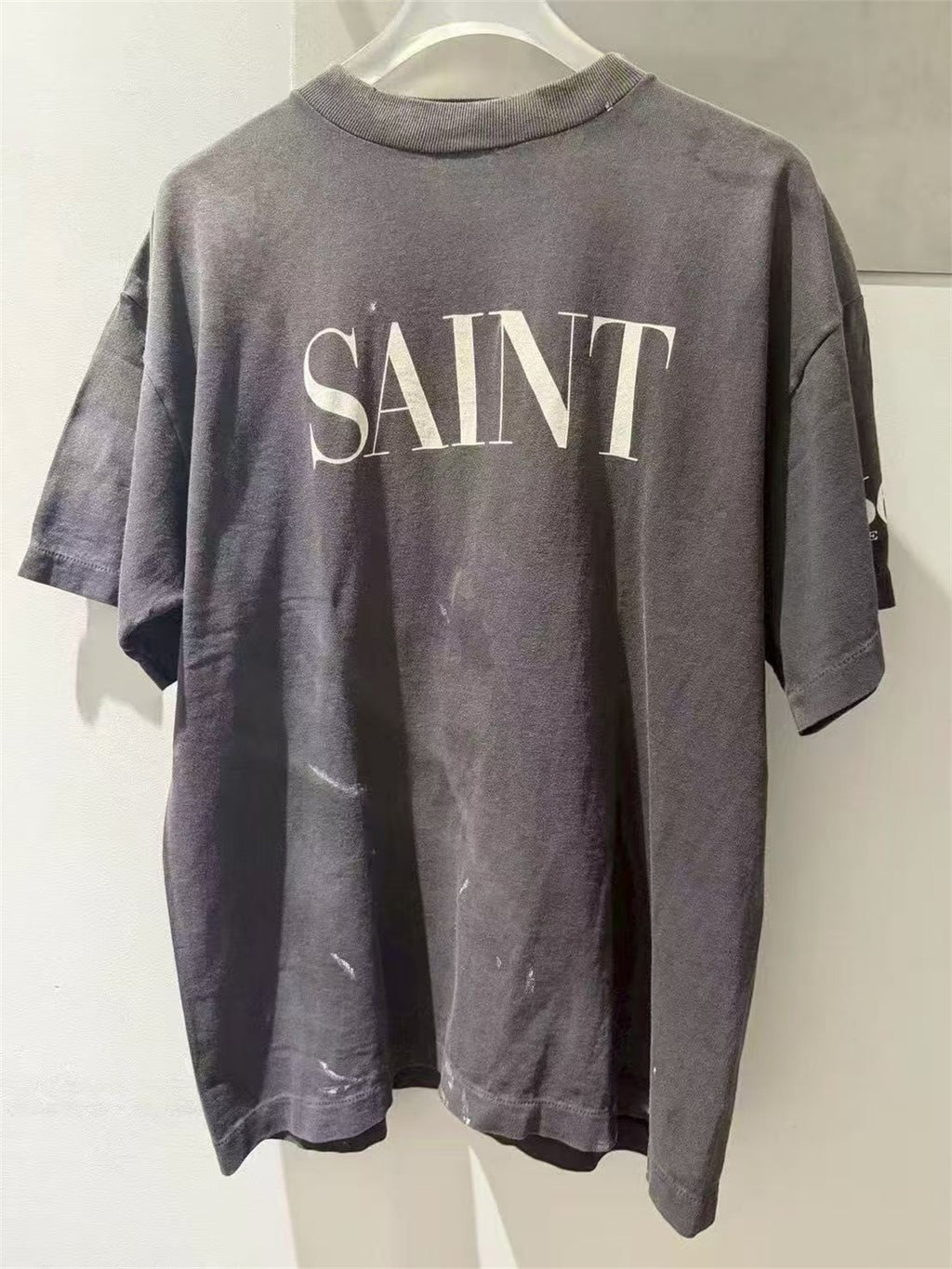 MSAINTM 666 Print Vintage-style Distressed Tubular T-shirt