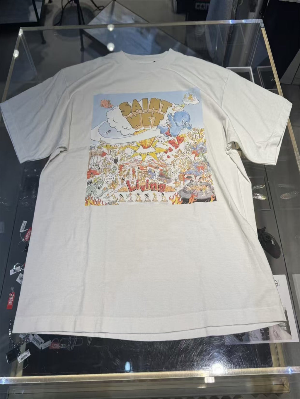 MSAINTM Kangli Digital Print T-Shirt Washed-finish tubular T-shirt with a vintage look