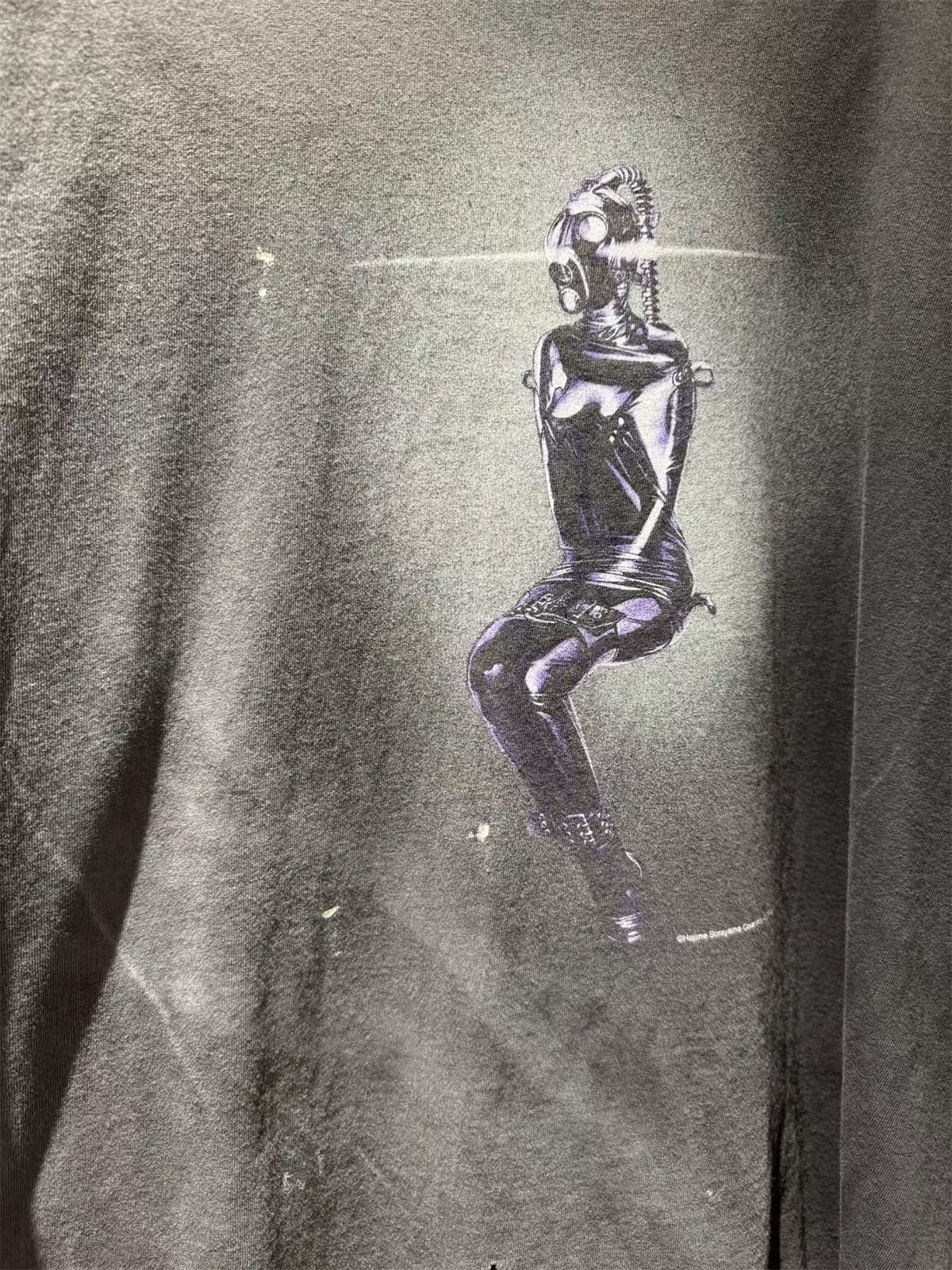 SAINT X hajime Collaboration Washed, distressed tubular T-shirt