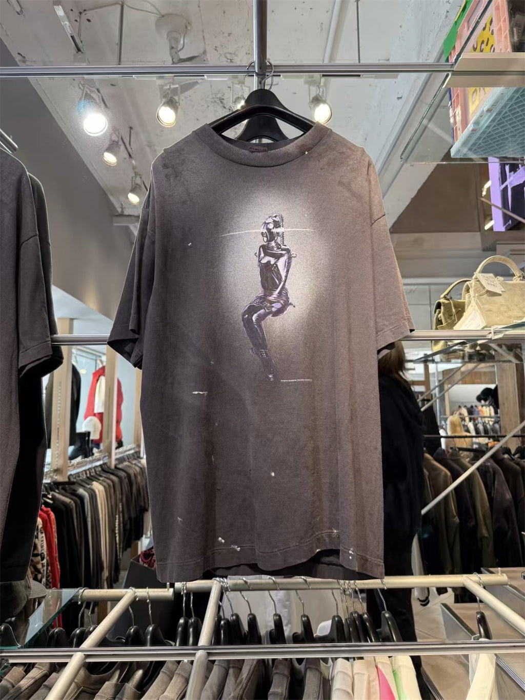SAINT X hajime Collaboration Washed, distressed tubular T-shirt