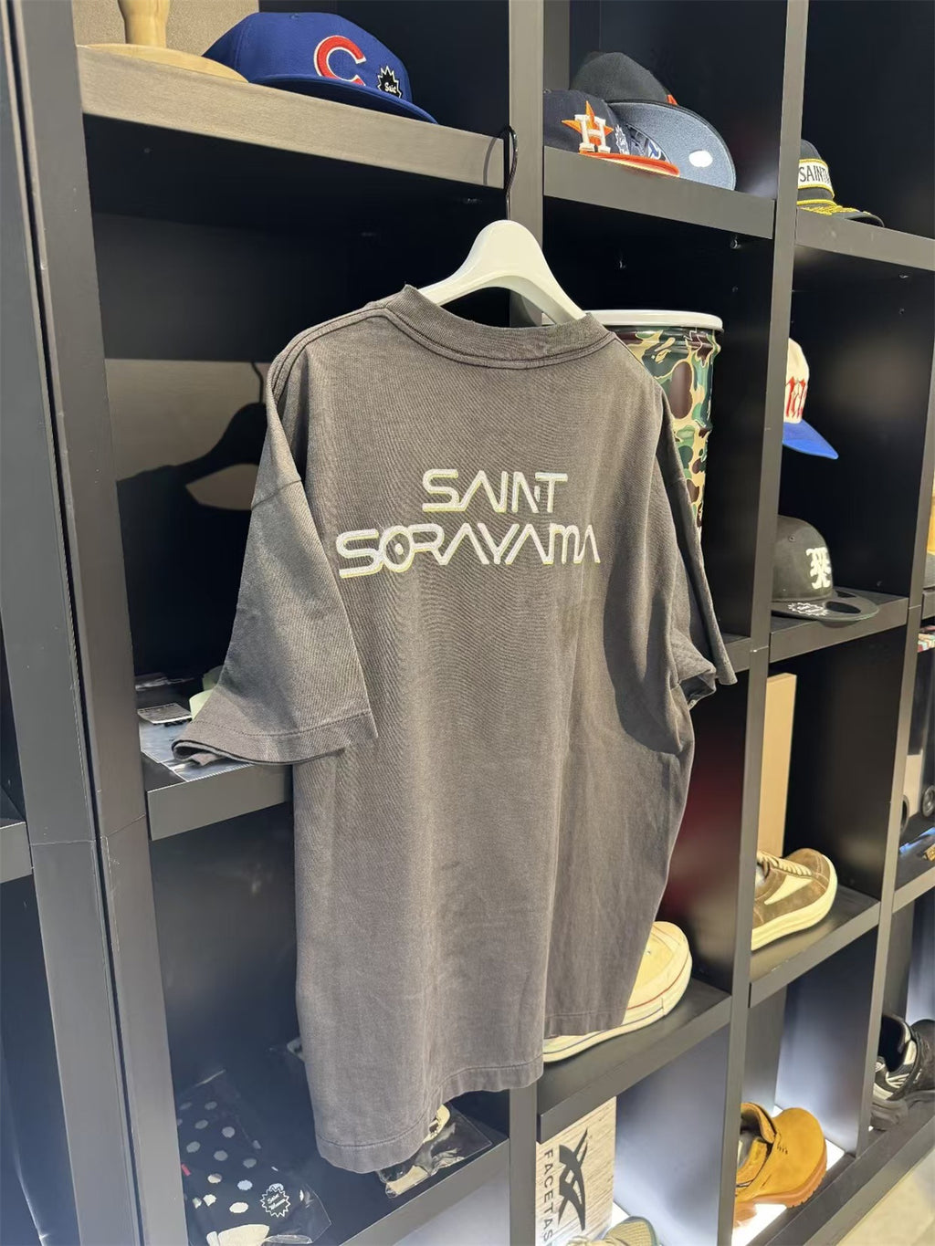 SAINT X hajime Collaboration Washed, distressed tubular T-shirt
