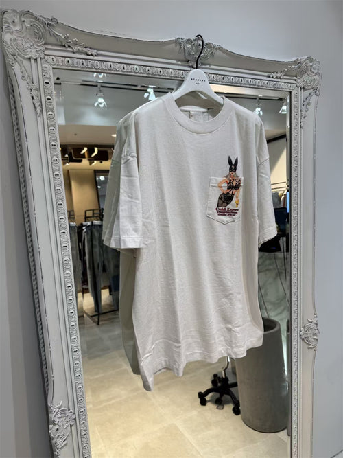 SAINT Mxxxxxx Bunny Girl Conley Digital Print T-Shirt Washed-effect tubular T-shirt