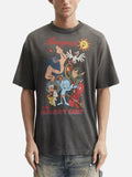 MSAINTM Smurf Print Washed & Distressed Tubular T-Shirt