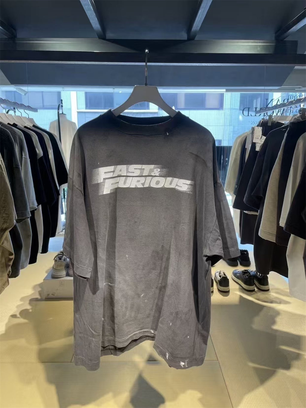MSAINTM Collaboration Washed & Distressed Tubular T-Shirt