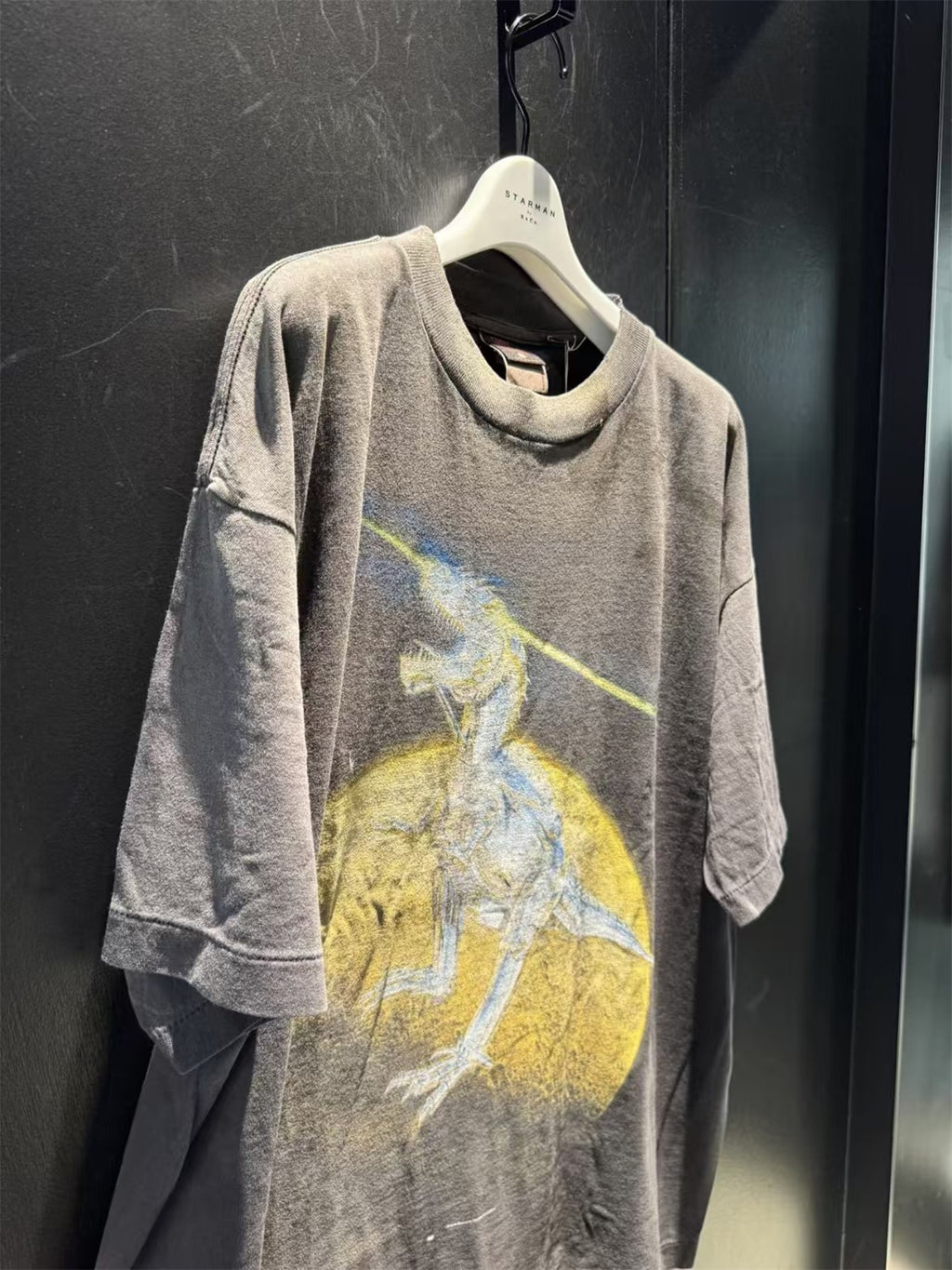 MSAINTM anime character. Tubular-knit T-shirt featuring a large-scale Conley-style print and a washed, distressed finish.（副本）