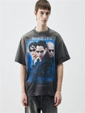 SAINT Mxxxxxx x The Matrix – Large-scale Conley Graphic Washed, Distressed Tubular T-Shirt