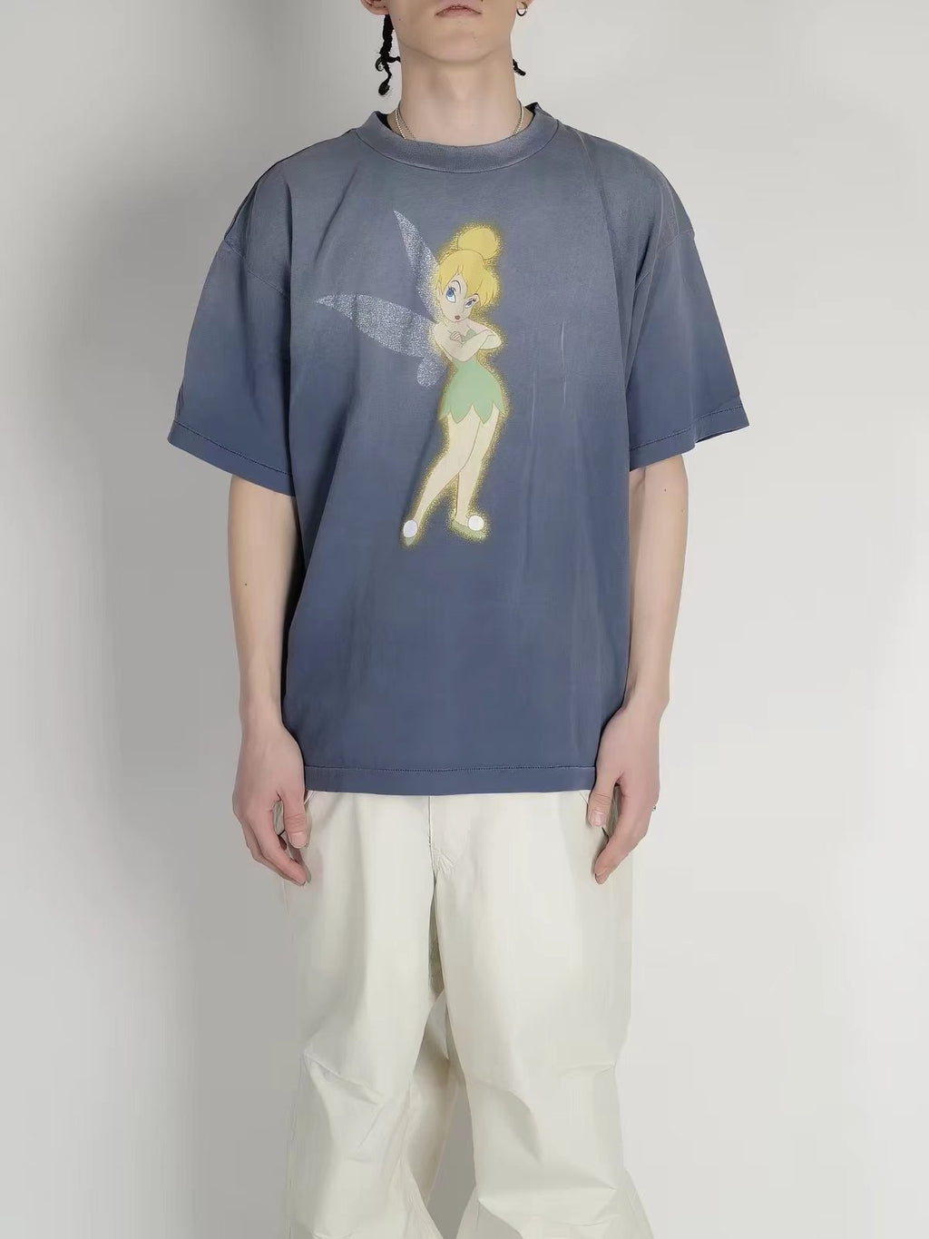 SAINT Mxxxxxx Floral Fairy Graphic Washed Distressed T-Shirt