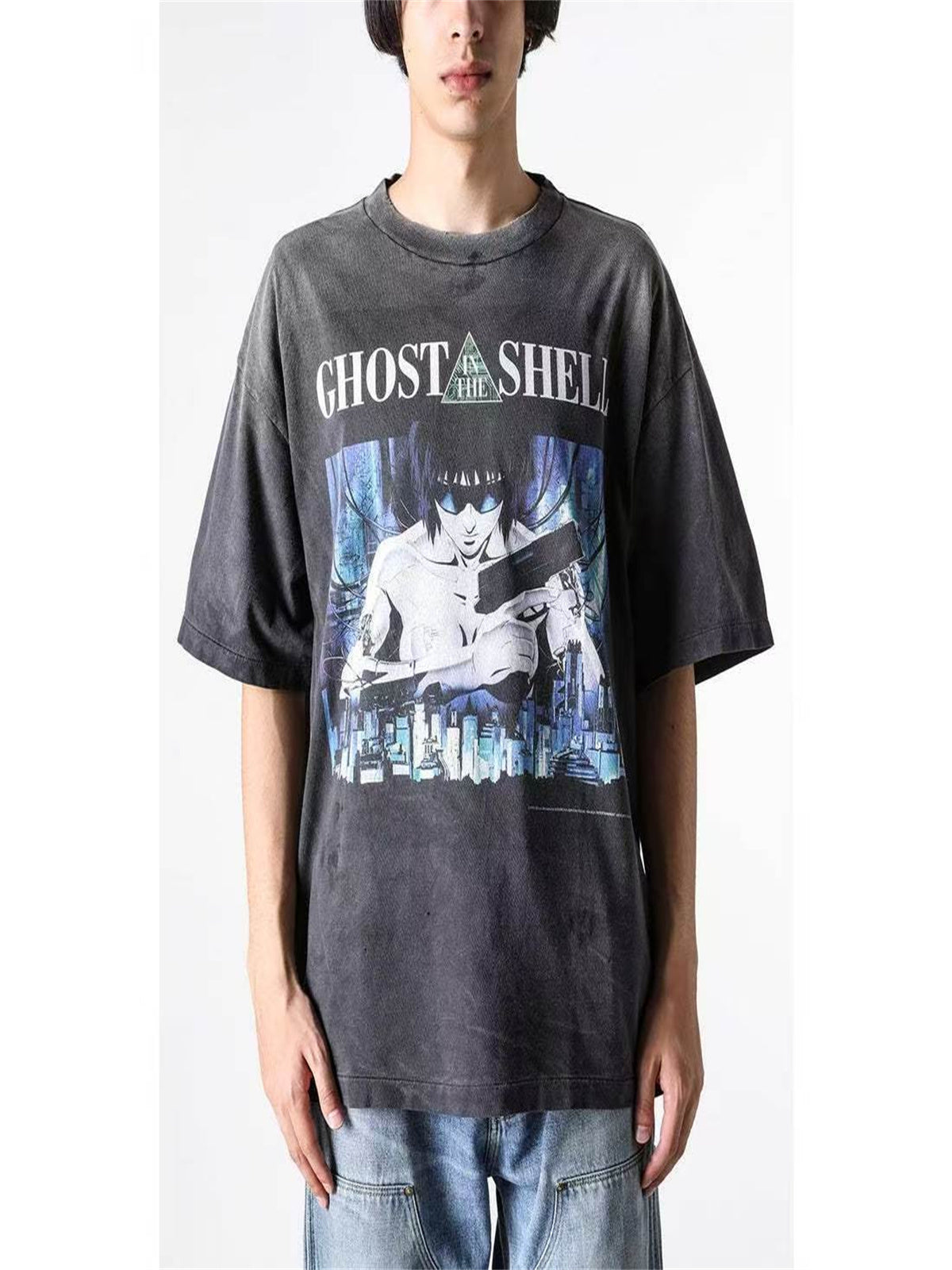 SAINT Mxxxxxx Ghost in the Shell Washed-Finish Tubular T-Shirt