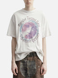SAINT Mxxxxxx Light grey tubular T-shirt with a portrait print.