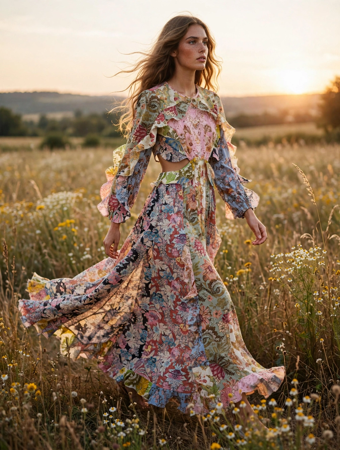 Round-neck slit maxi dress – Resort ready-to-wear collection
