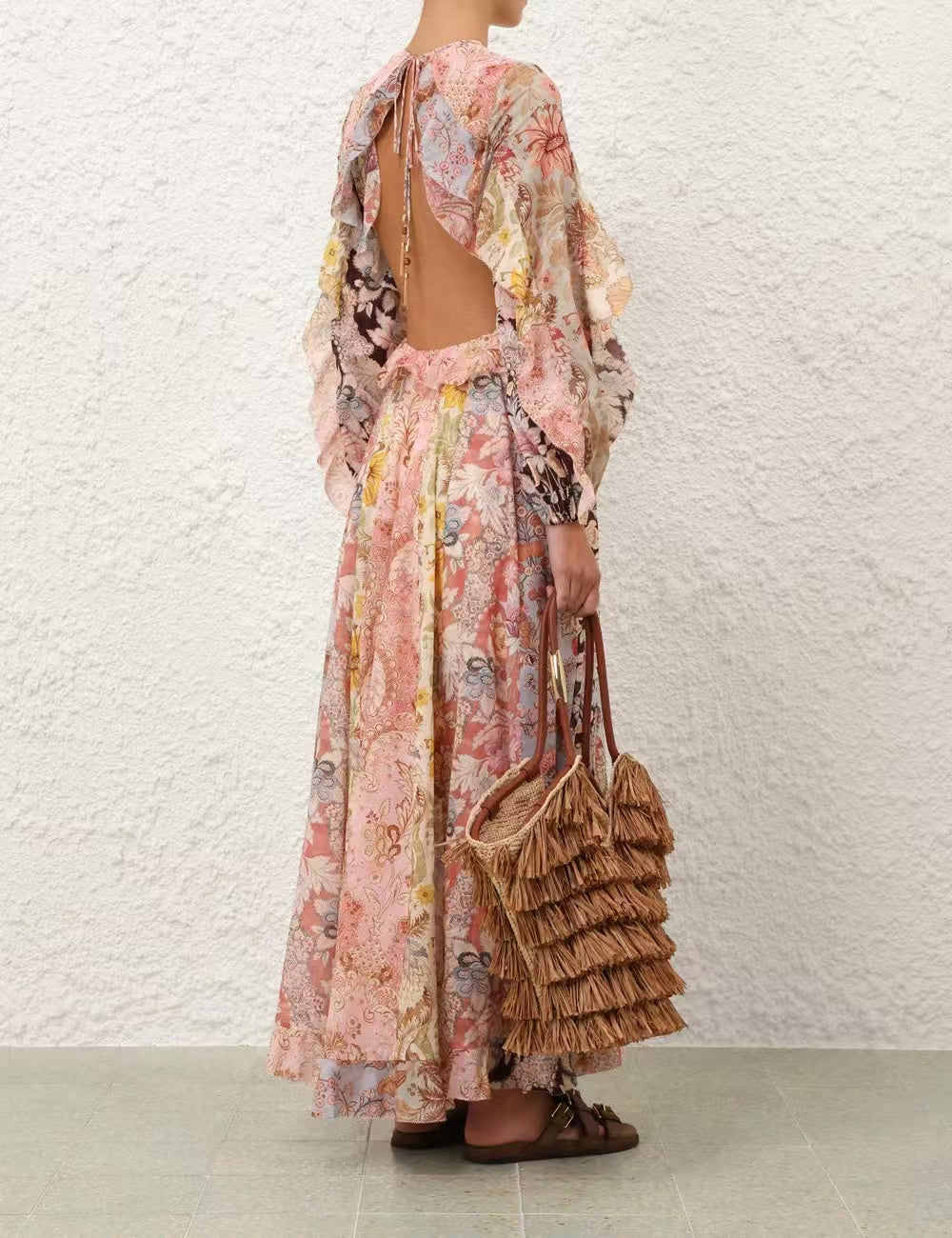 Round-neck slit maxi dress – Resort ready-to-wear collection