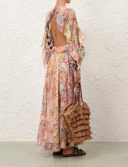 Round-neck slit maxi dress – Resort ready-to-wear collection