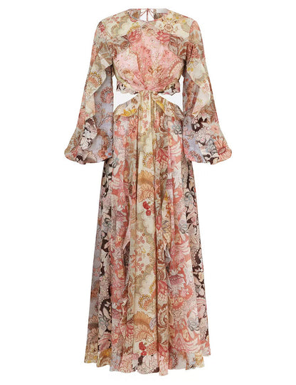 Round-neck slit maxi dress – Resort ready-to-wear collection