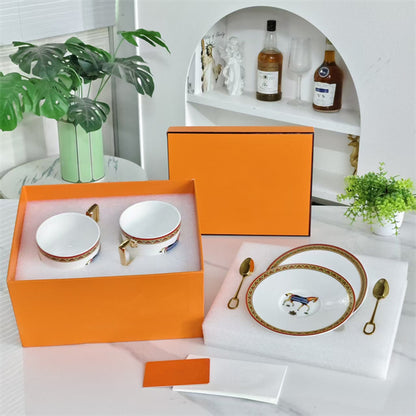 Cup and Saucer Set (Pair) with Matching Spoons – Model 030 (Matu)