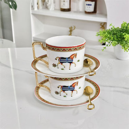 Cup and Saucer Set (Pair) with Matching Spoons – Model 030 (Matu)