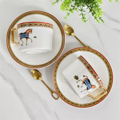 Cup and Saucer Set (Pair) with Matching Spoons – Model 030 (Matu)