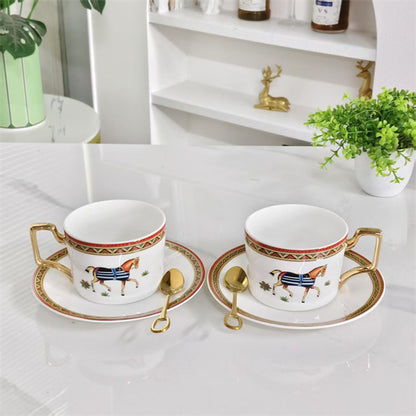 Cup and Saucer Set (Pair) with Matching Spoons – Model 030 (Matu)