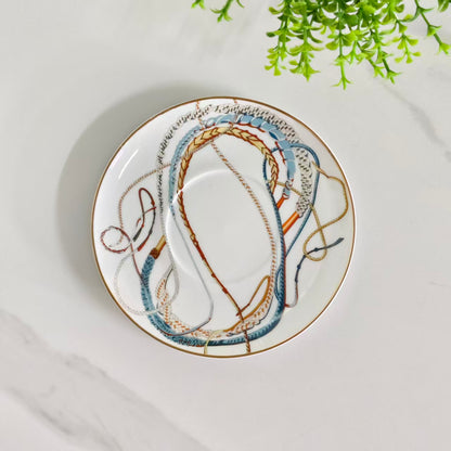 Cup and Saucer Set (Pair) with Original Spoons – "Scepter White"