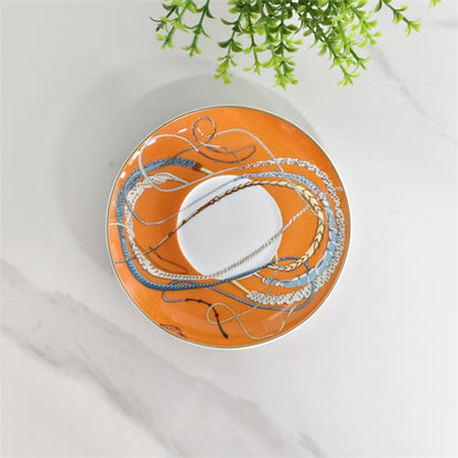 Cup and Saucer Set (Pair) + Original Spoons – Scepter Orange