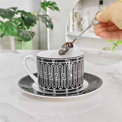Set tazzine con piattino (coppia) – Base nera (Include i cucchiaini originali)