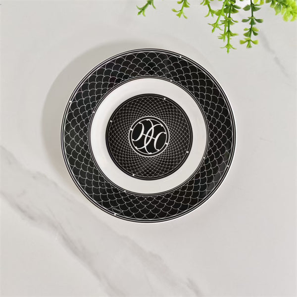 Set tazzine con piattino (coppia) – Base nera (Include i cucchiaini originali)