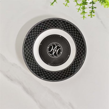 Set tazzine con piattino (coppia) – Base nera (Include i cucchiaini originali)