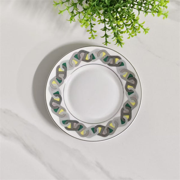 Servizio da Tè (Set Tazza e Piattino) con Cucchiaini – Design "Pista Colorata"