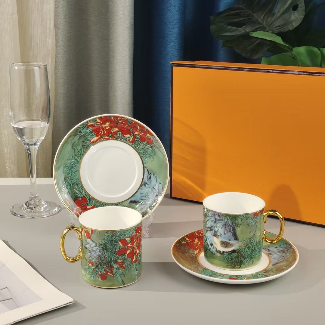 Tassen- und Untertassenset – „Frühlingsmorgen“