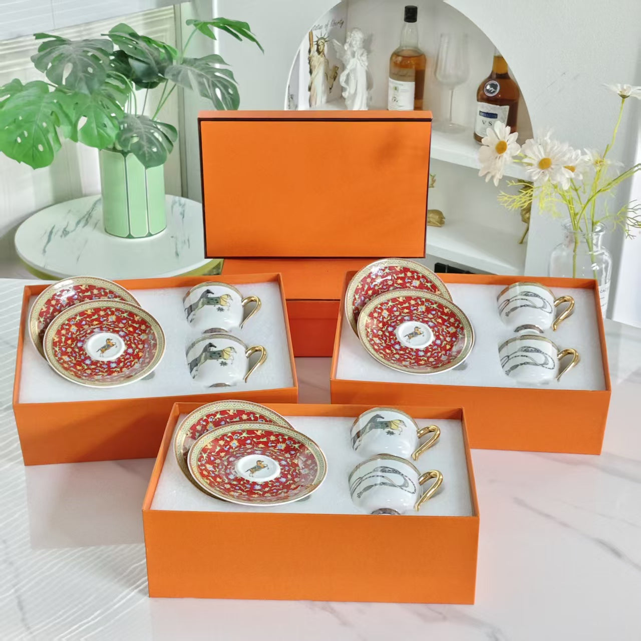 Cups and Saucers – [Matuma Rope] – [Set of Two Cups &amp; Saucers]